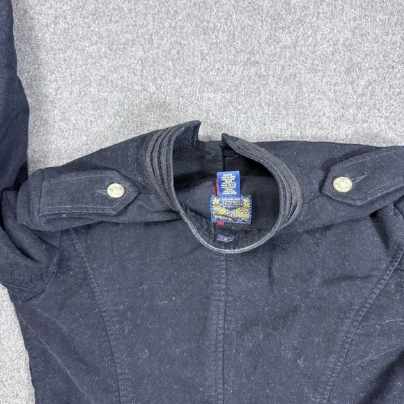 Ralph Lauren Polo Jeans Military Jacket Womens XS Black Brass Button Coat - Picture 11 of 16